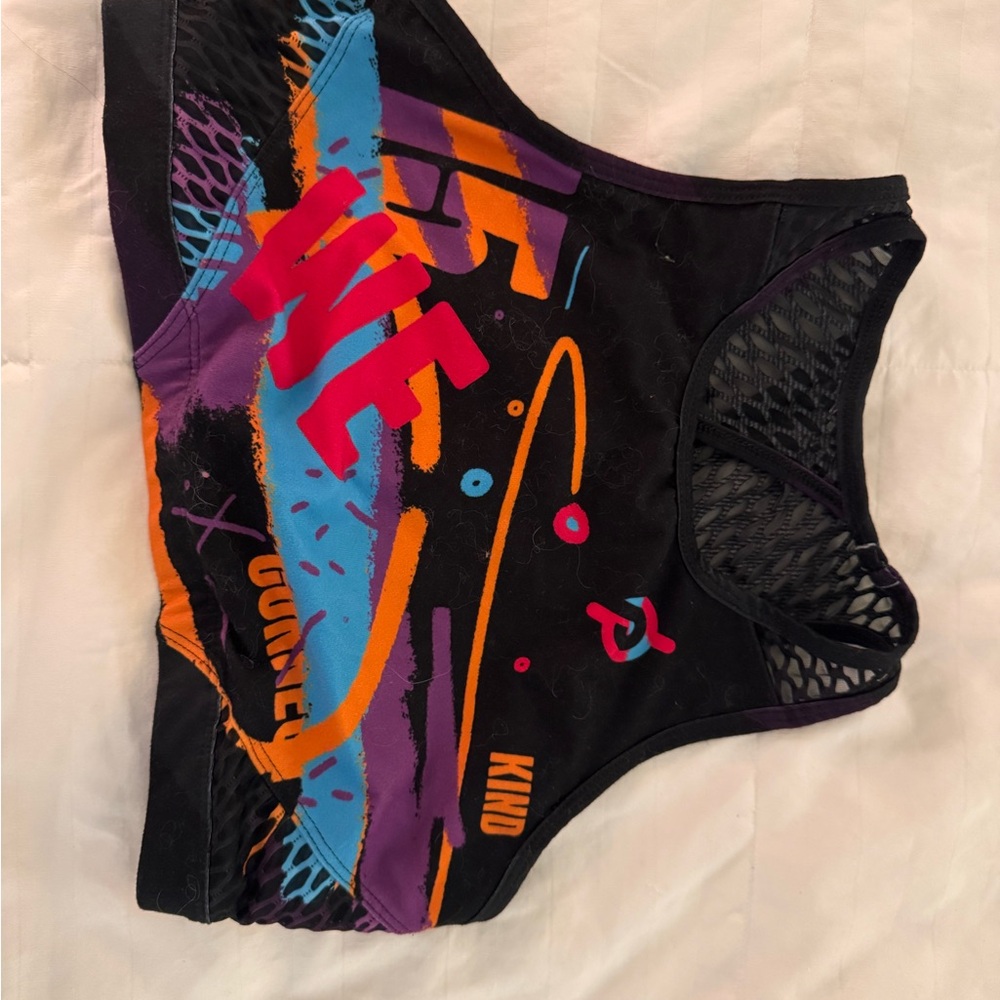 Peloton Black and Purple Sports Bra for Intense Workouts